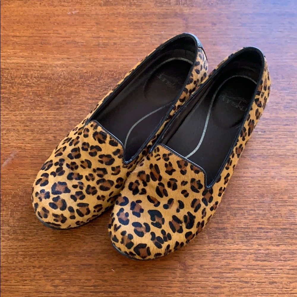 Cheetah print dansko loafers.